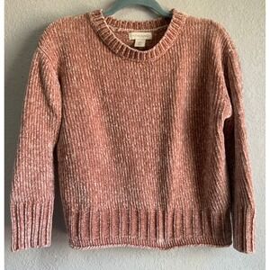 Cynthia Rowley Dusty Rose Size M Chenille Knit Crew Neck Pullover Sweater
